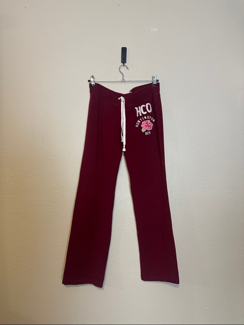 Hollister HCO Y2K Vintage Red Low Rise  Lounge Sweatpants Size Large